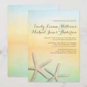 Starfish Sunset Beach Tropische bruiloft uitnodigi Kaart (Voorkant / Achterkant)