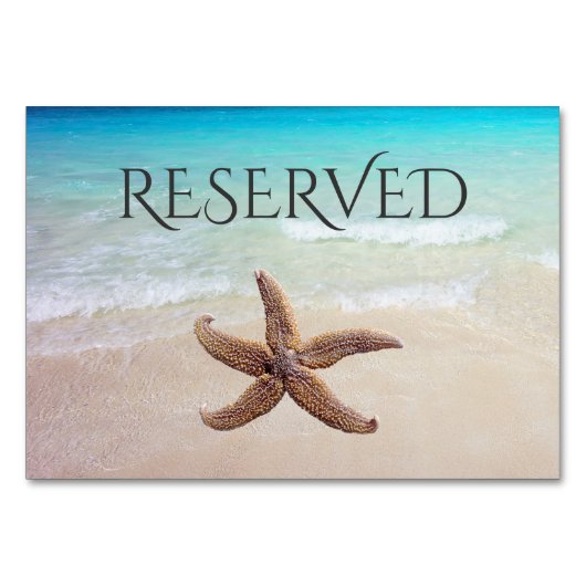 Starfish sur la plage Carte de siège réservée (Devant)