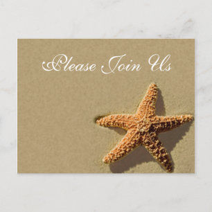 Starfish Tropical event and Weduwen Invitation Uitnodiging Briefkaart