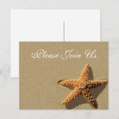 Starfish Tropical event and Weduwen Invitation Uitnodiging Briefkaart (Voorkant / Achterkant)