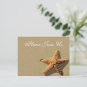 Starfish Tropical event and Weduwen Invitation Uitnodiging Briefkaart (Staand voorkant)