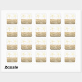 Starfish Tropical Gold Silver White Custom Wedding Vierkante Sticker (Vel)