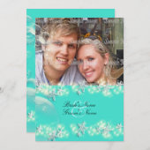 Starfish turquoise blue bruiloft kaart (Voorkant / Achterkant)