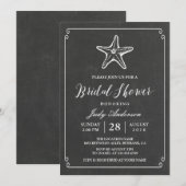 Starfish Vrijgezellenfeest | Elegant Chalkboard Ki Kaart (Voorkant / Achterkant)