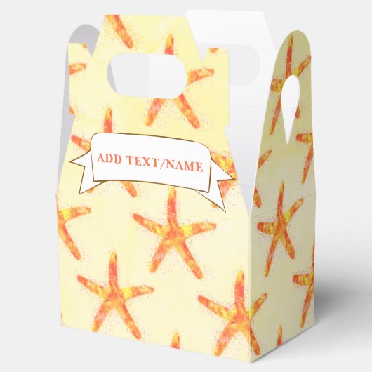 Starfish Waterverf Art Pattern Aangepaste naam Bedankdoosjes (Geopend)