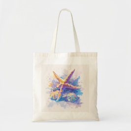 Starfish Waterverf Beach Canvas tas