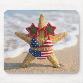 Starfish Wearing Flag Bikini and Star Sunglasses Muismat