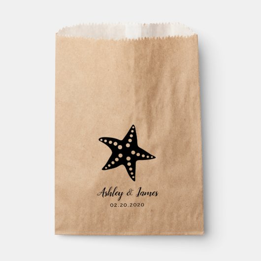 Starfish Wedding Favor Bags for Cookies & Trets Bedankzakje (Voorkant)