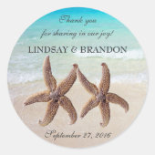Starfish Wedding Ocean Dank je wel voor labels (Voorkant)