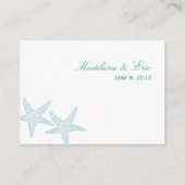 Starfish Wedding Place Card - Turquoise Plaatskaartje (Achterkant)