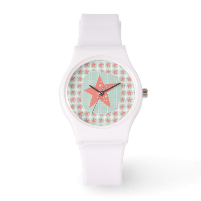 Starfish Whimsical Zee Ocean Nautical Horloge (Voorkant)