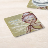 Starfish Wish Vierkante Kartonnen Onderzetter (Schuin)