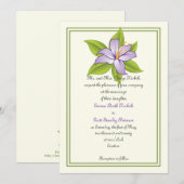 Stargazer lelie lila paarse huwelijksuitnodiging kaart (Voorkant / Achterkant)