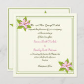 Stargazer lelie roze bruiloft aangepaste uitnodigi kaart (Voorkant / Achterkant)