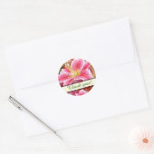 "Stargazer" Lilies Aangepaste tekst Dank u Ronde Sticker (Envelop)
