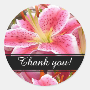 "Stargazer" Lilies Bedankt Ronde Sticker