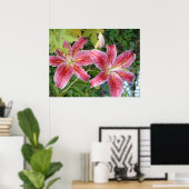 Stargazer Lilies Garden Floral Poster (Thuiskantoor)