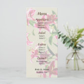 Stargazer Lilies Heart Menu Mariage (Debout devant)