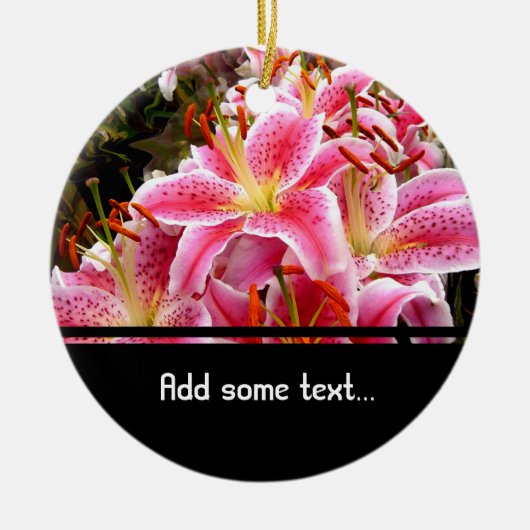"Stargazer" Lilies Keramisch Ornament (Voorkant)