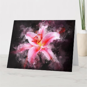 Stargazer Lily bloem waterverf - bb 01 Bedankkaart