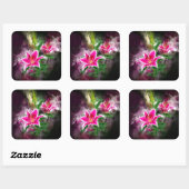 Stargazer Lily bloem waterverf - bb 02 Vierkante Sticker (Vel)