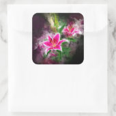 Stargazer Lily bloem waterverf - bb 02 Vierkante Sticker (Tas)