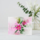Stargazer Lily bloem waterverf - wb 02 Briefkaart (Staand voorkant)