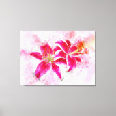 Stargazer Lily bloem waterverf - wb 03 Canvas Afdruk (Voorkant)
