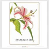 Stargazer Lily Bloemenfotografie | Naam Sticker (Vel)