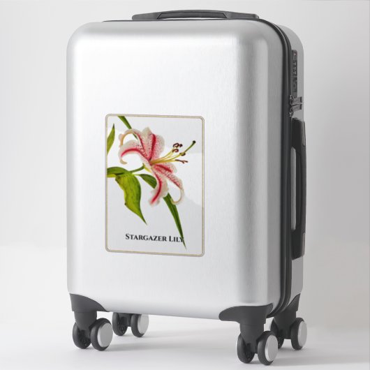 Stargazer Lily Bloemenfotografie | Naam Sticker (Koffer)