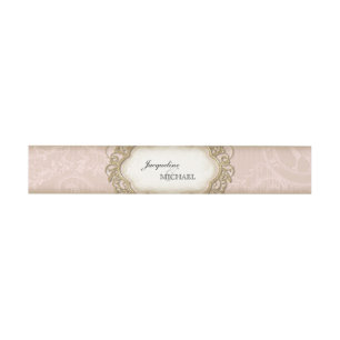  Stargazer Lily Blush Lace Goud Lijst Uitnodigingen Wikkel