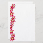 Stargazer Lily Border Briefpapier Papier (Voorkant / Achterkant)