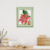 Stargazer Lily Botanical Poster (Keuken)