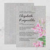 Stargazer Lily Bridal Shower Invitaties Kaart (Voorkant / Achterkant)