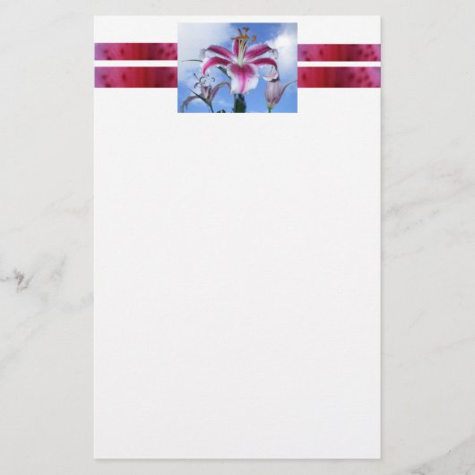 Stargazer Lily Briefpapier (Voorkant)