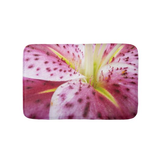 Stargazer Lily Bright Magenta Floral Badmat (Voorkant)