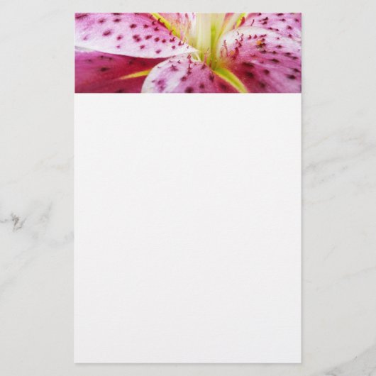 Stargazer Lily Bright Magenta Floral Briefpapier (Voorkant)