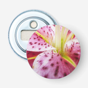 Stargazer Lily Bright Magenta Floral Button Flesopener