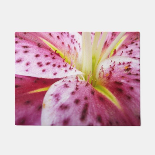Stargazer Lily Bright Magenta Floral Deurmat (Voorkant)