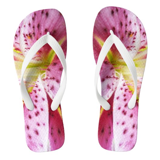 Stargazer Lily Bright Magenta Floral Teenslippers (Voetbed)