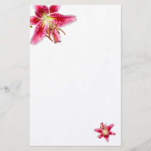 Stargazer Lily Decorated Blank Stationery Briefpapier