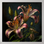 Stargazer Lily Flowers Art Print Poster (Voorkant)