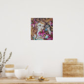 Stargazer Lily Goddess Fantasy Art Print (Keuken)