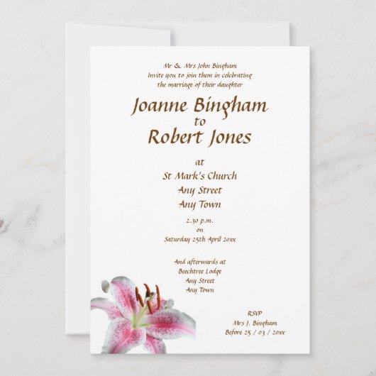 Stargazer Lily Kaart (Voorkant)