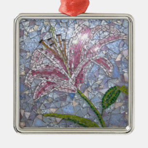 Stargazer Lily Mosaic Metalen Ornament