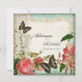  Stargazer Lily Roos Butterfly in Hydrangea Kaart (Achterkant)