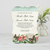 Stargazer Lily Roos Butterfly in Hydrangea Kaart (Staand voorkant)