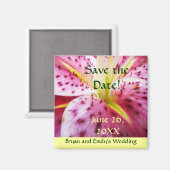 Stargazer Lily Save the Date Magnet Magneet (Voorkant / Achterkant)