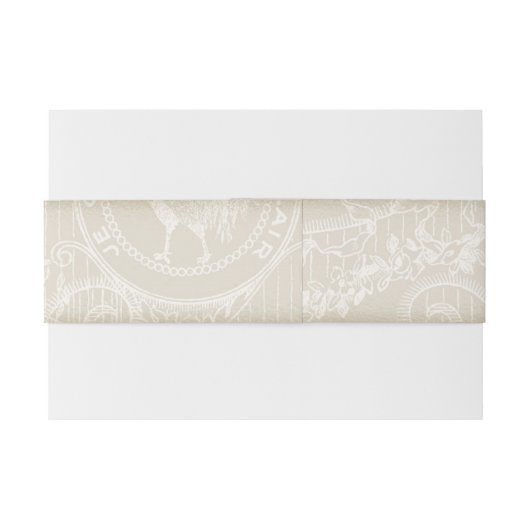 Stargazer Lily Taupe Kant Goud Lijst Uitnodigingen Wikkel (Achterkant Voorbeeld)