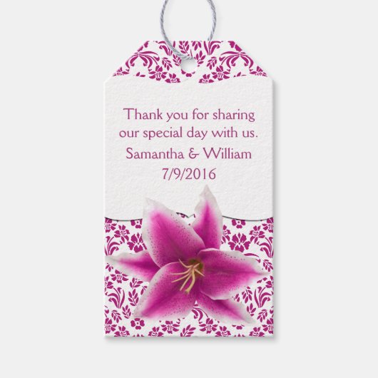 Stargazer Lily Wedding Favor Labels Cadeaulabel (Voorkant)